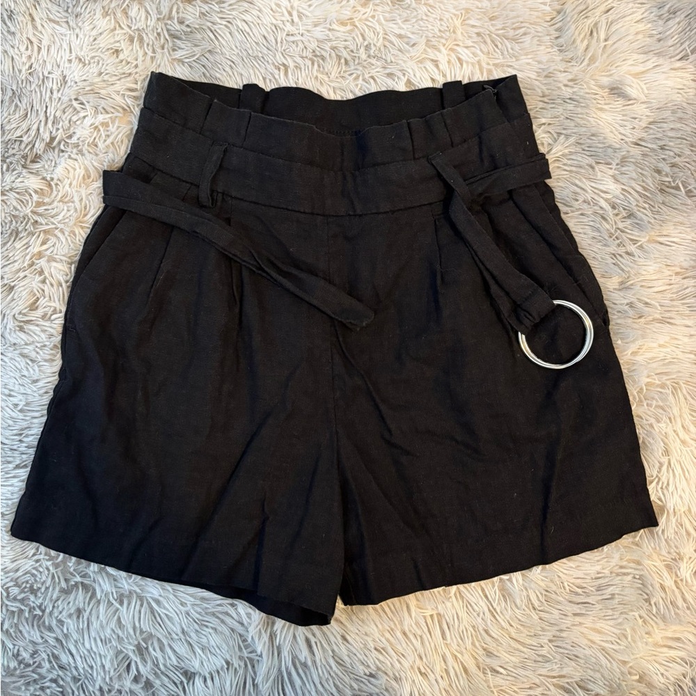 Dynamite Black High Waist Pleated Shorts